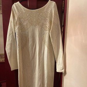 White Studded Bodycon Dress